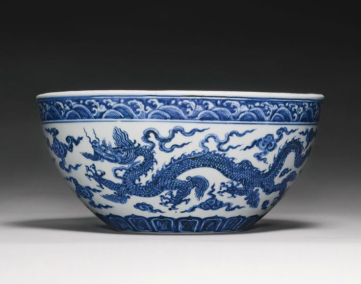 Details about   Chinese Old Marked Brown Glaze Blue White Dragon Pattern Porcelain Bowl