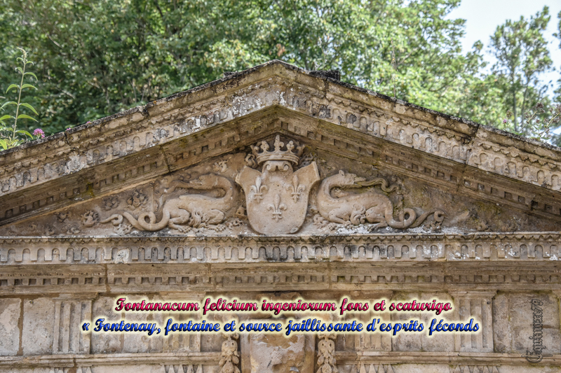 Fontanacum felicium ingeniorum fons et scaturigo Fontenay, fontaine et source jaillissante d'esprits féconds