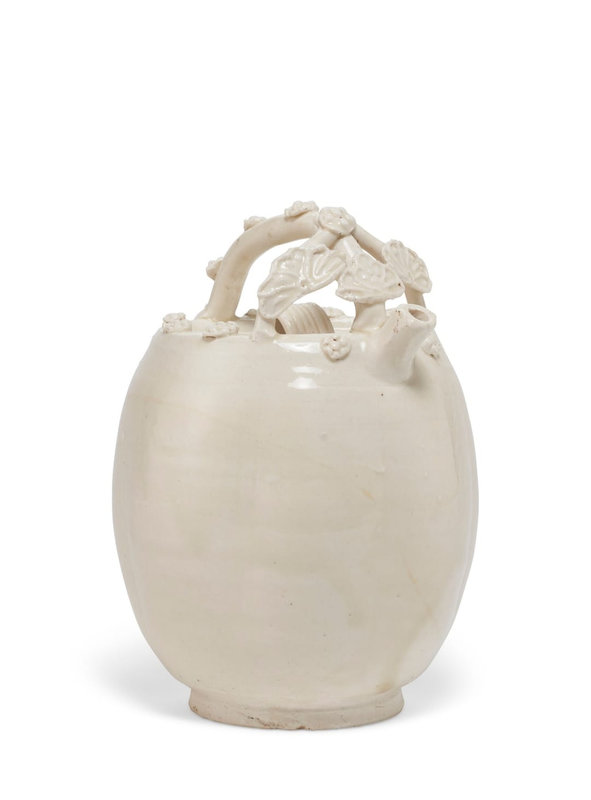 A white-glazed ovoid lobed ewer, Five dynasties-Northern Song dynasty, 10th-11th century