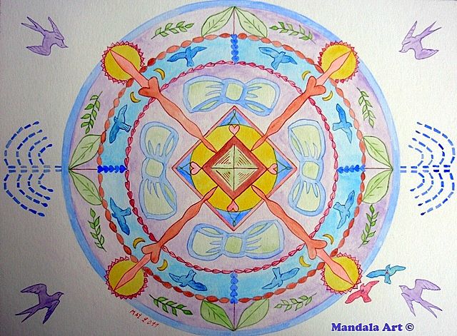 Mandala pour ma fête des mères à l'aquarelle - Photo de Mandalas à l