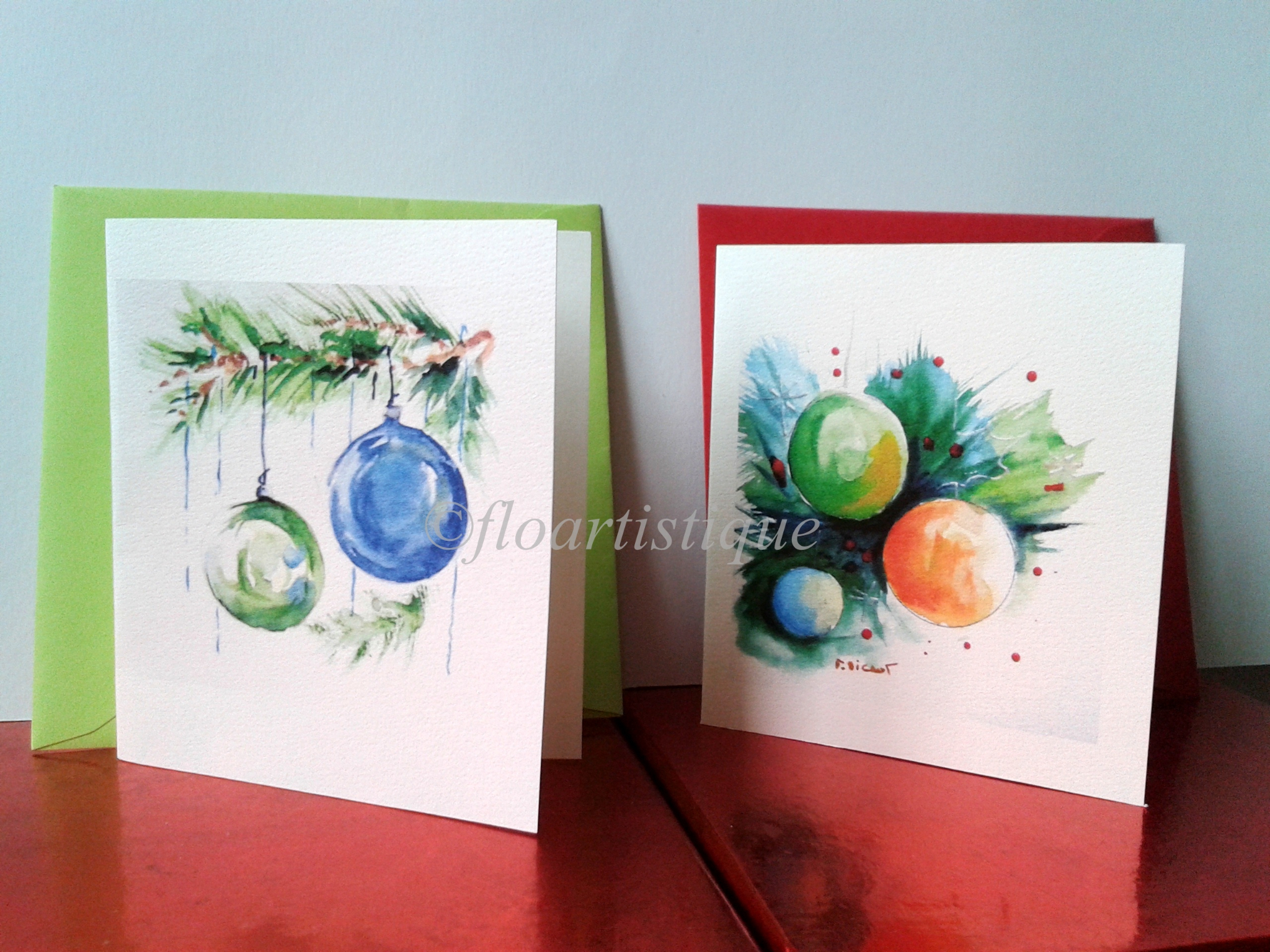 Carte de Voeux Joyeux Noël et Bonne Année Voeux aquarelle