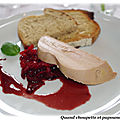 Foie gras d'oie, salade de betterave crue et reduction de pinot noir