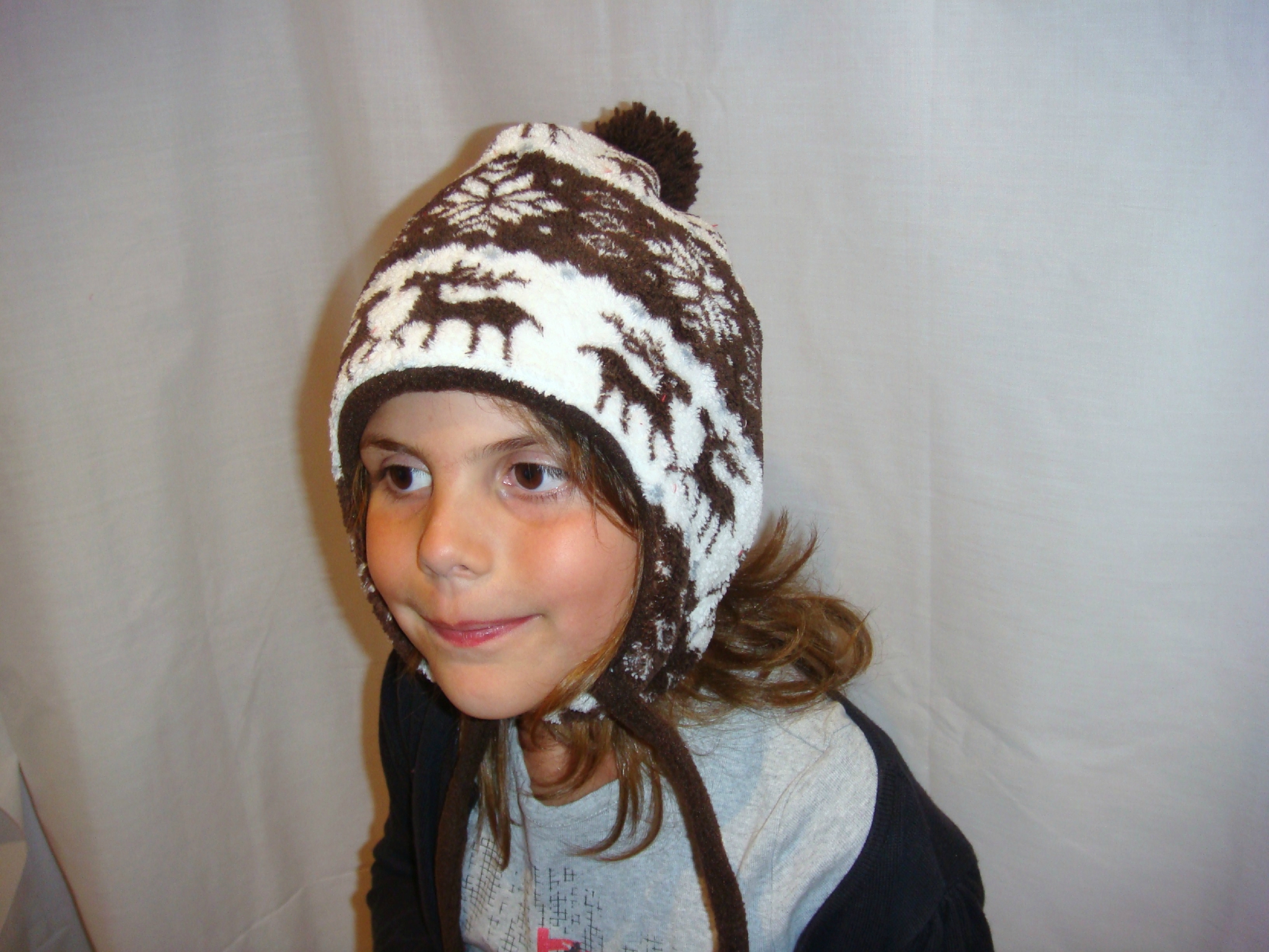 Nouveauté, Bonnet Ski Enfant style Scandinave Elans marrons et écru -  Eliz'style création, créatrice de vêtements pour tous