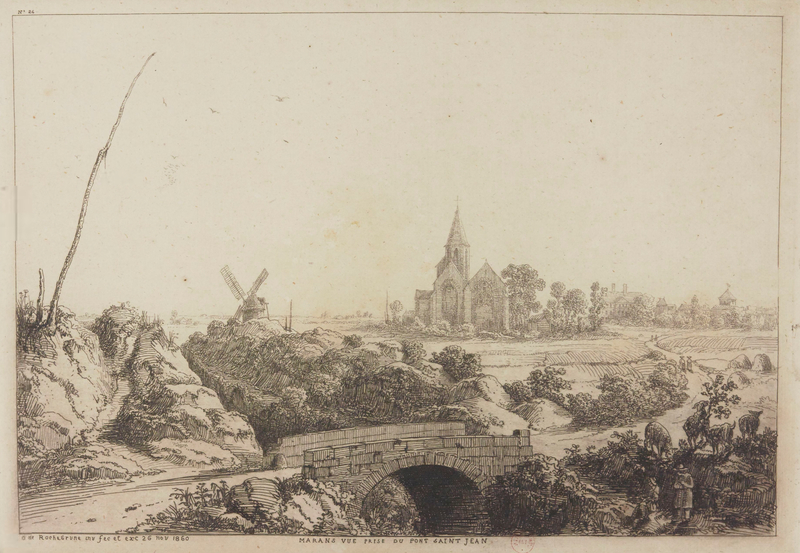 Marans vue prise du pont Saint Jean O de Rochebrune inv fec et exc 26 nov 1860