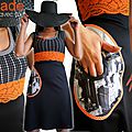 Invitation pour un voyage à new york : robe fantaisie et originale noire gris orange en dentelle & imprimé photo new york !